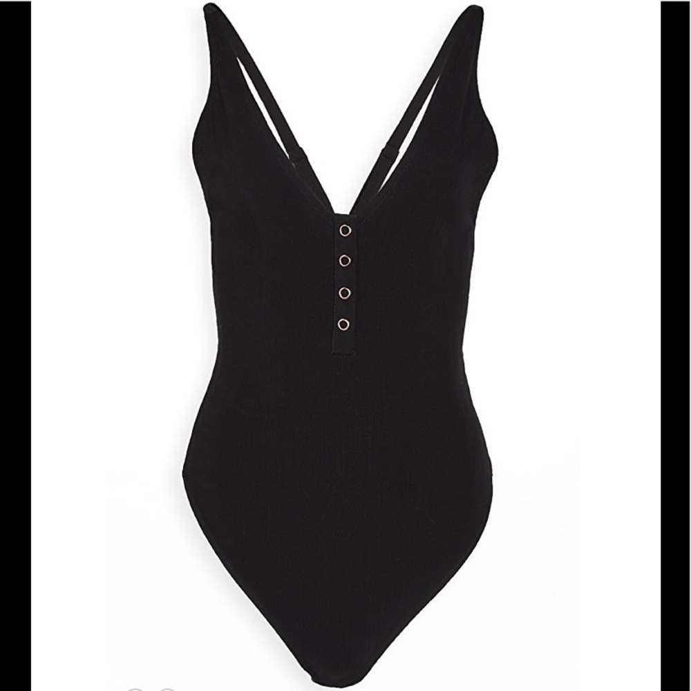 New Free People Larissa Black Bodysuit